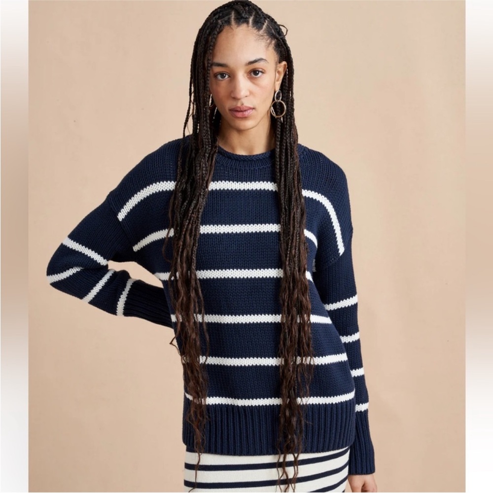 NEW La Ligne Marina Sweater. Navy/Cream. M. NWT - Picture 2 of 8